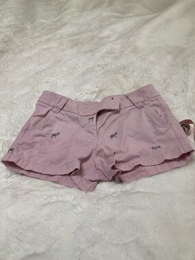 J. Crew Light Pink Embroidered Cotton High-Waist Shorts